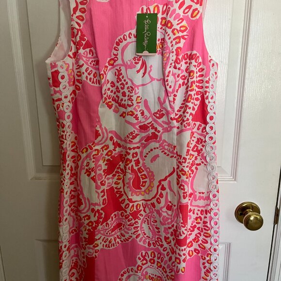 Mila Shift Dress in Hot Coral - Picture 3 of 3